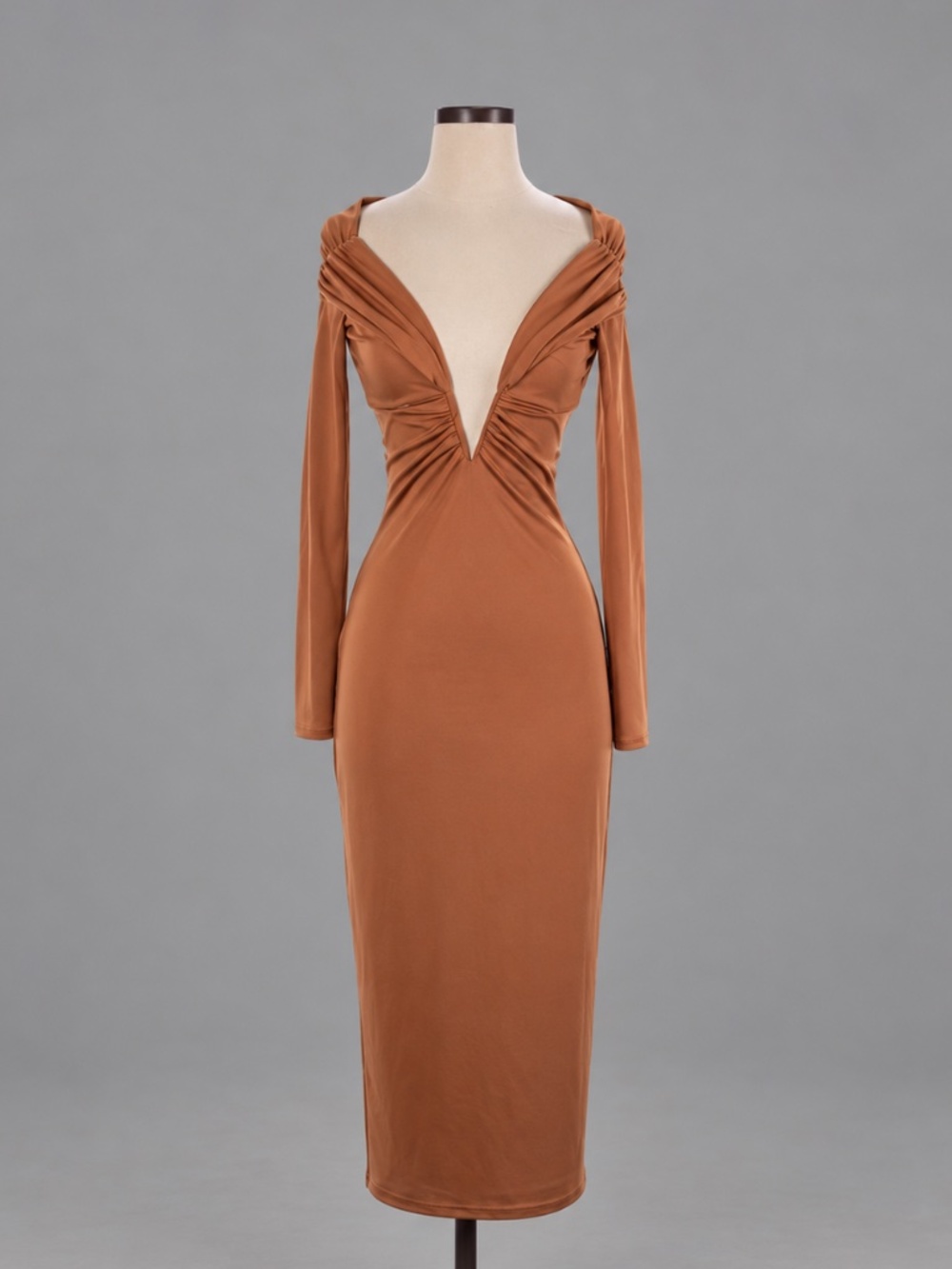 Not Yours To Keep Cutout Long Sleeve Midi Dress – Size XS